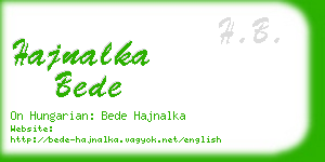 hajnalka bede business card